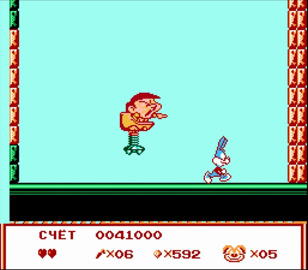 Tiny Toon Adventures 6 (Babs Big Break) - геймплей игры Dendy\NES